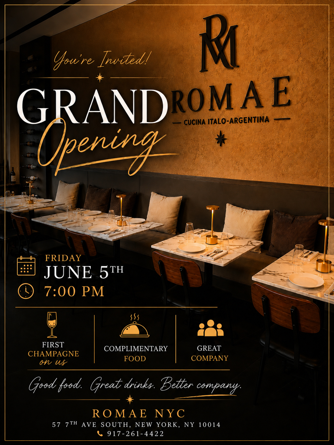 ROMAE Grand Opening Invitation Flyer